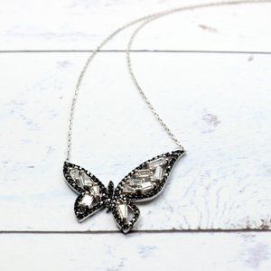 BUTTERFLY SHAPE BAGUETTE CUT CZ NECKLACE